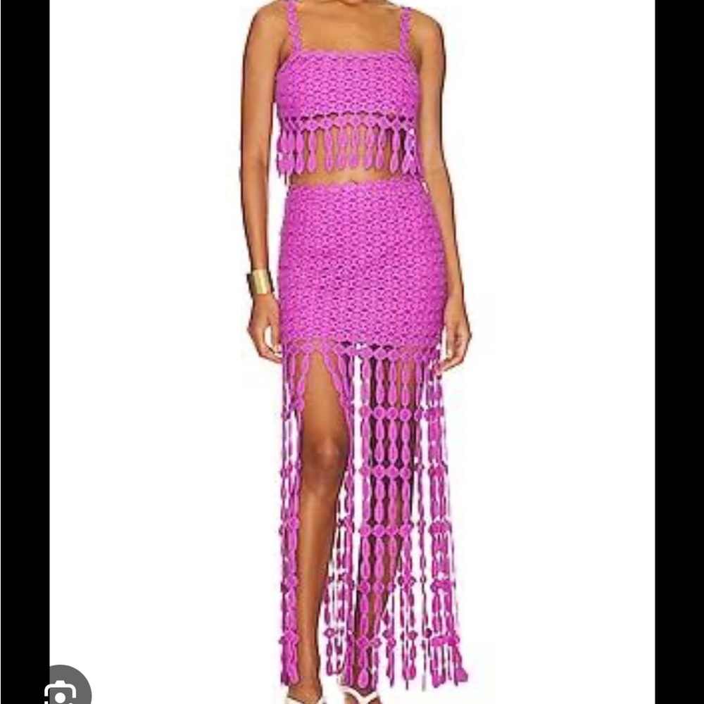 SAYLOR Crochet Elie Set Cactus Flower NWT Small